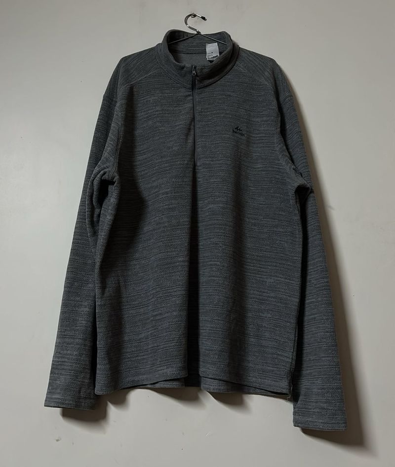 Men Grey Lightweight Warm Fleece Sweatshirt