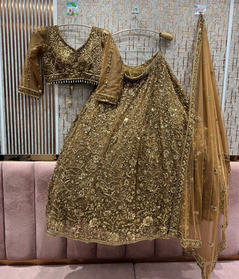 Golden Lehenga Choli With Dupatta