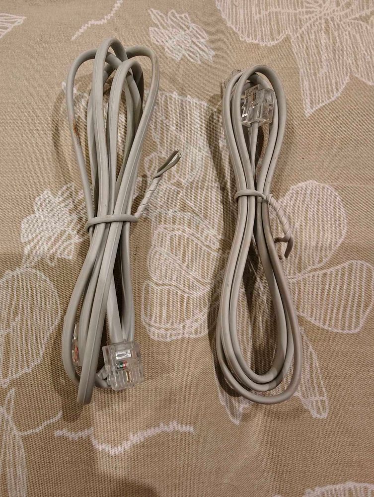 2 Phone Line Cord RJ11 Male Connector