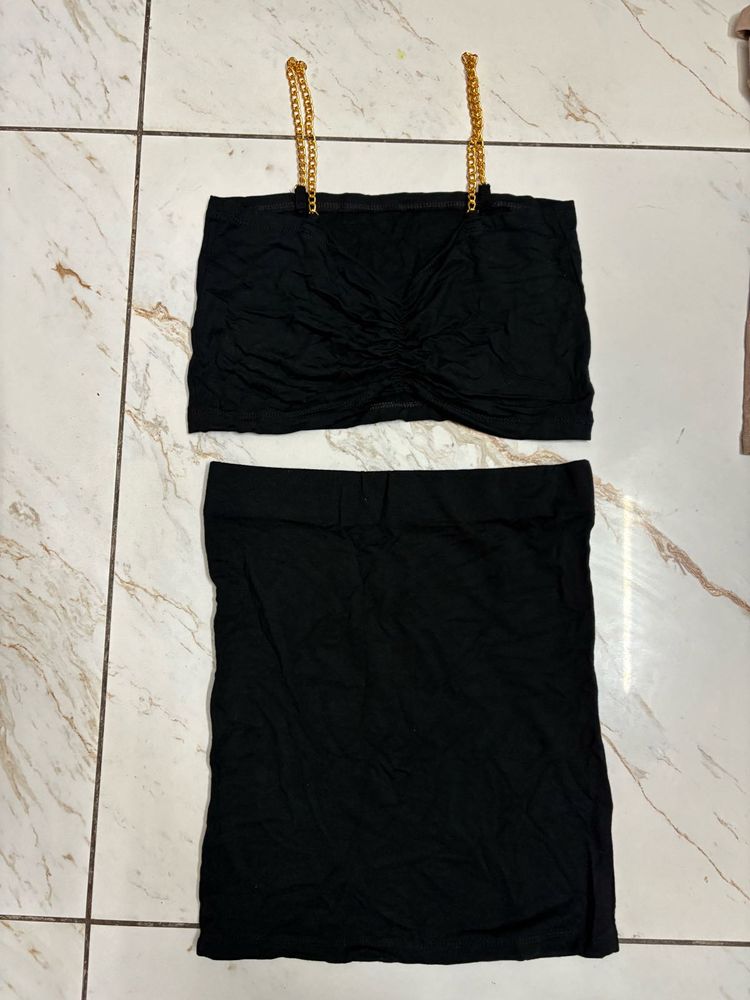 Black Chain Detail Set for girl made in Thailand