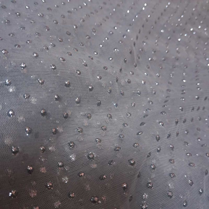 2m Grey Net Fabric With Sequin
