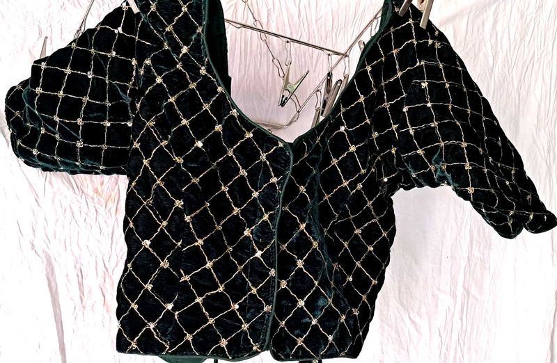Velvet Emerald Green Blouse
