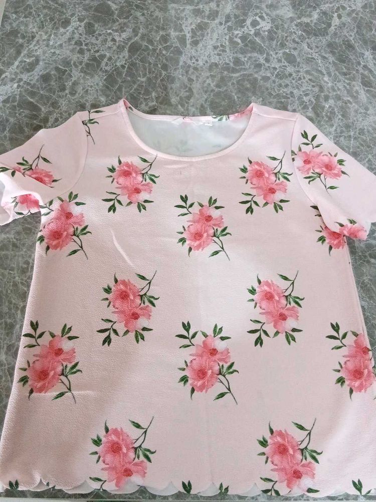 Floral Print Pink Top