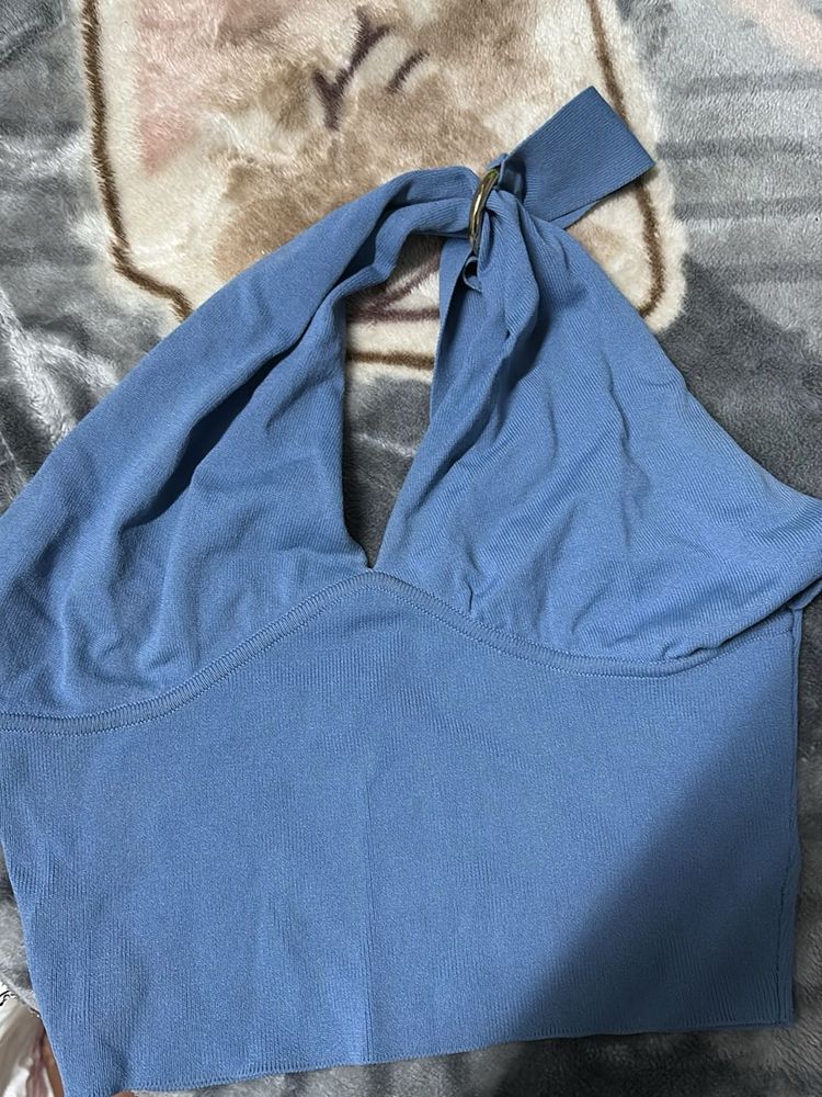 Blue Halter Top