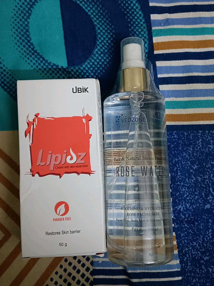 Lipidz Cream &amp; Vedzone Rose Water