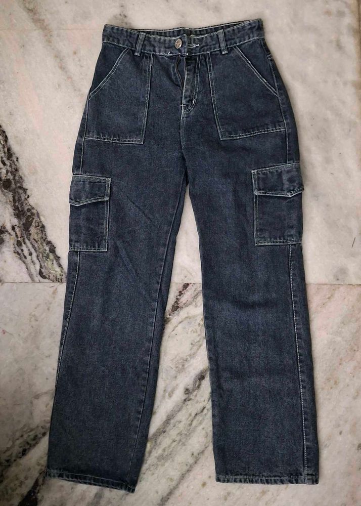 Grey Cargo Jeans