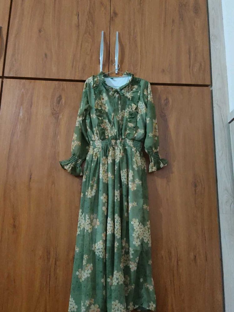 Floral Green Maxi Dress