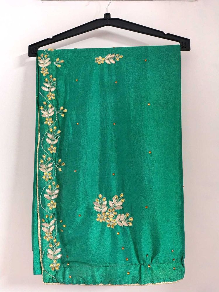Green Embroidered Saree