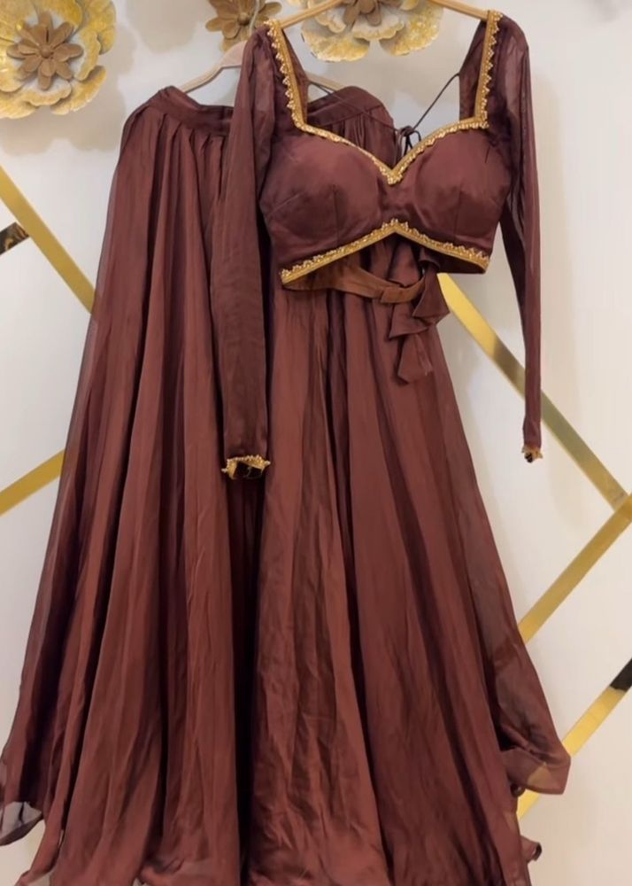 Brown Lehenga Choli Set