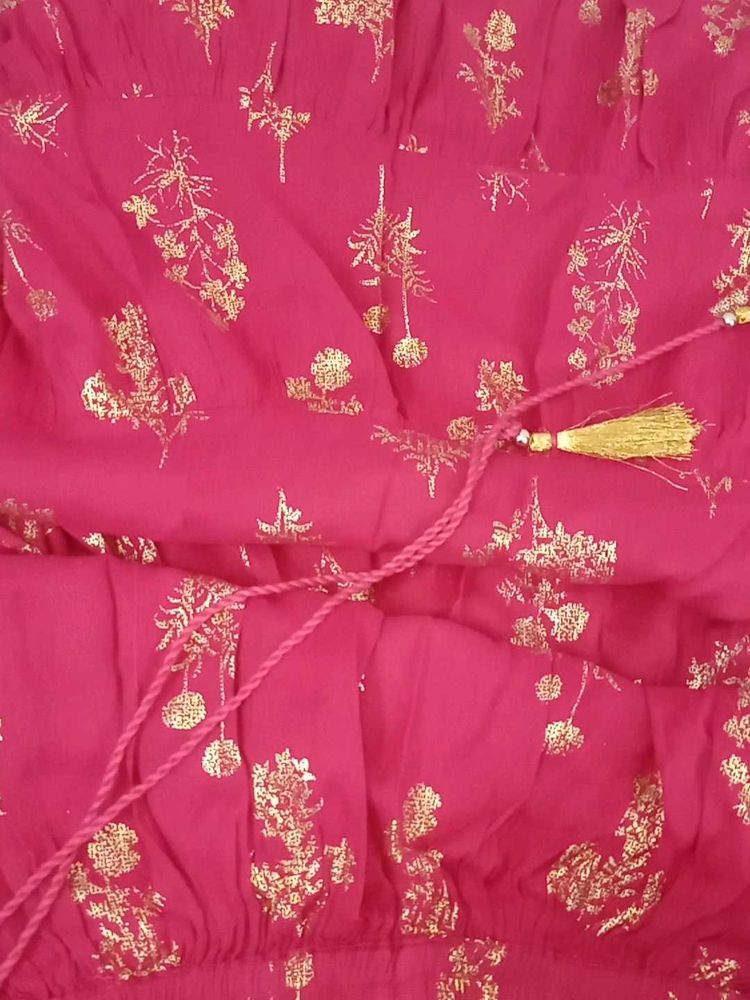 Pink &amp; Gold Ethnic Skirt