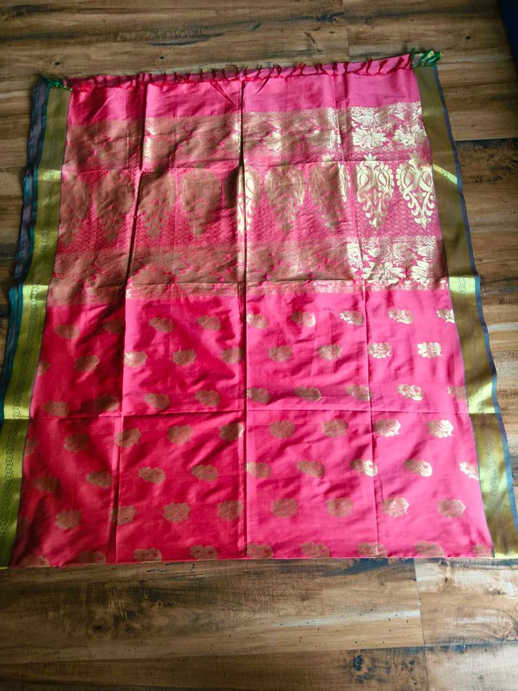 Pink silk Saree
