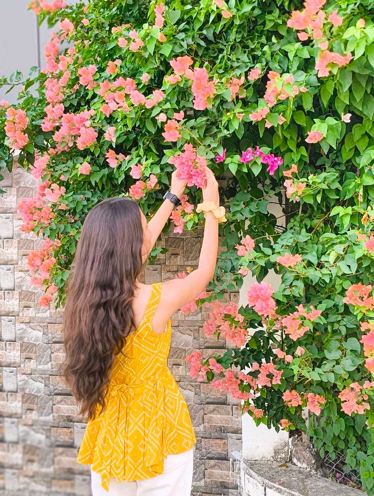 Yellow Bandhani Print Top