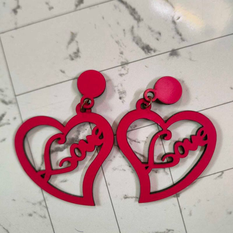 Love Heart Dangle Earrings