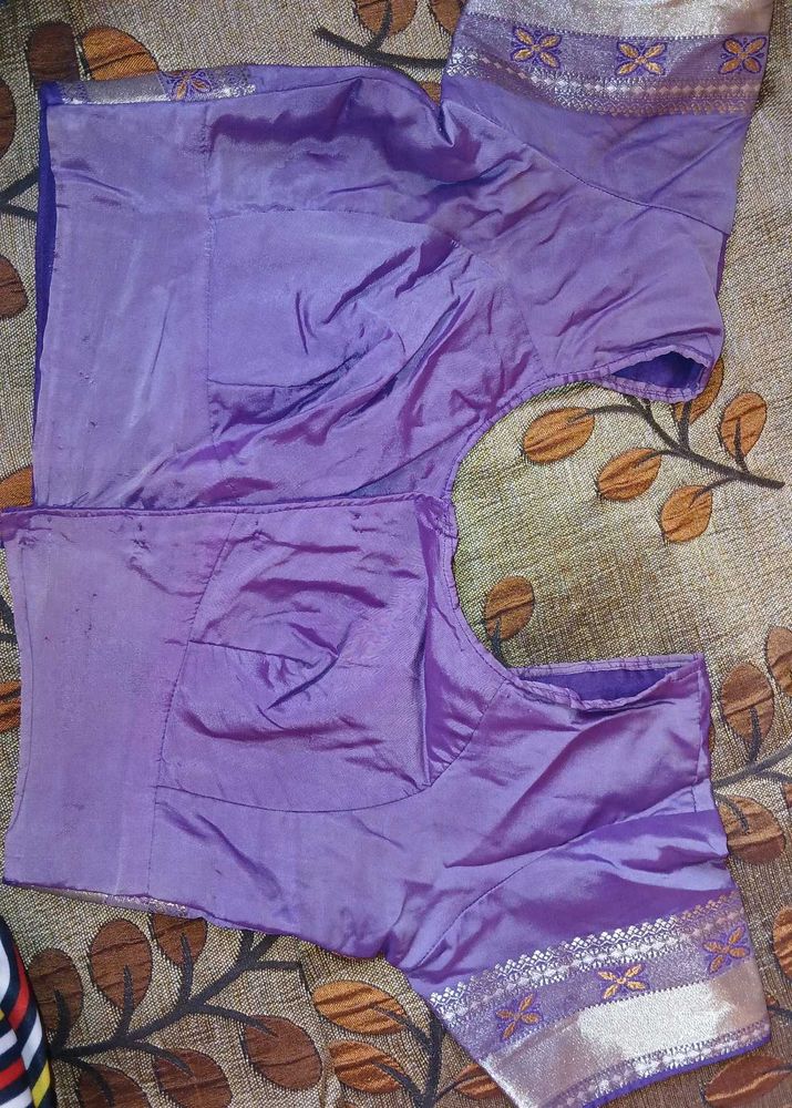 Purple Readymade Saree Blouse