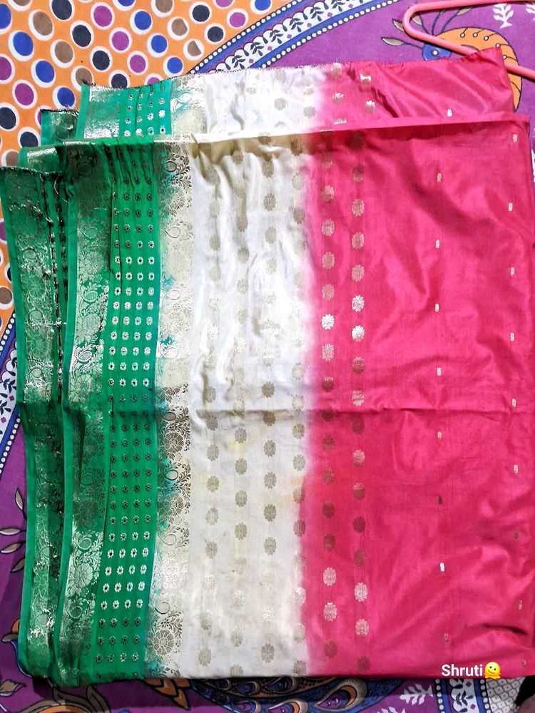 A Tri Color Saree One Two Time Used