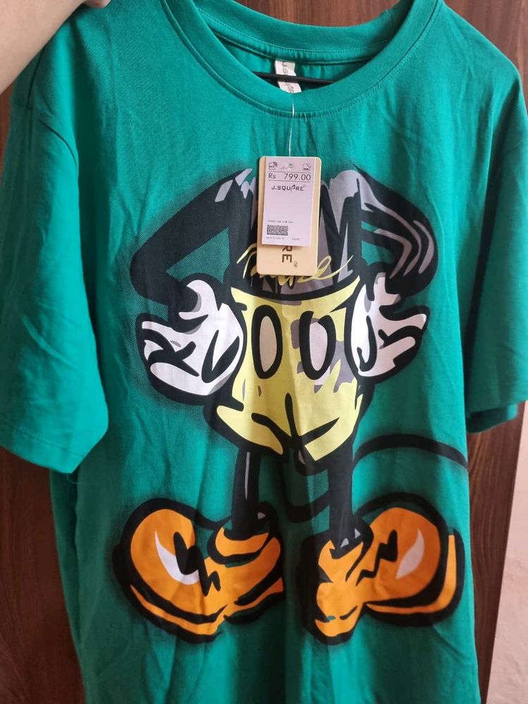 Green Mickey Mouse Graphic Tee