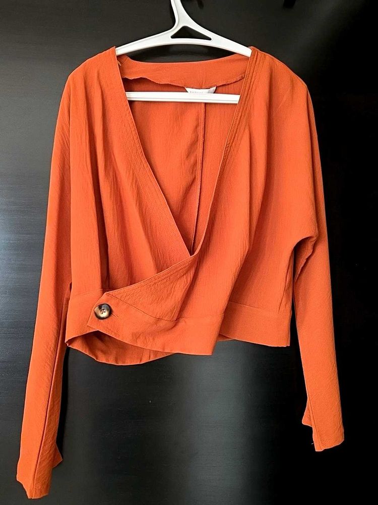 Orange Wrap Top