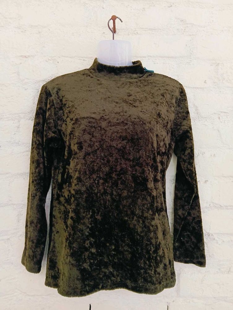 Velvet Cropped Sweater