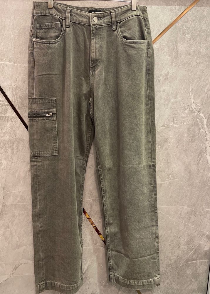 Nuon Grey Washed Relaxed Fit Jeans