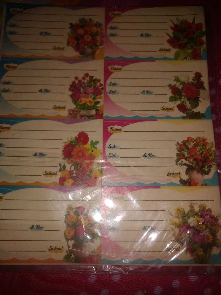 Name Plate Stickers(4 Page/Flower Bucket)🤫