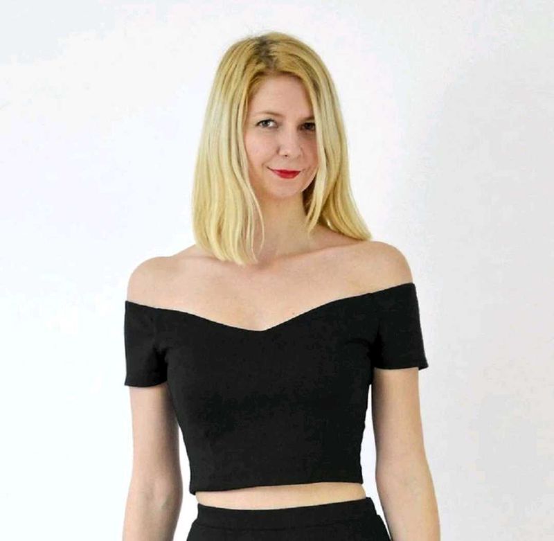 Off-Shoulder Black Crop Top