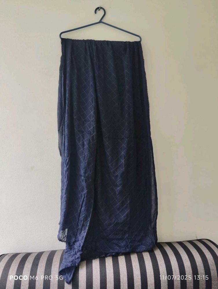 Navy Blue Sheer Overlay