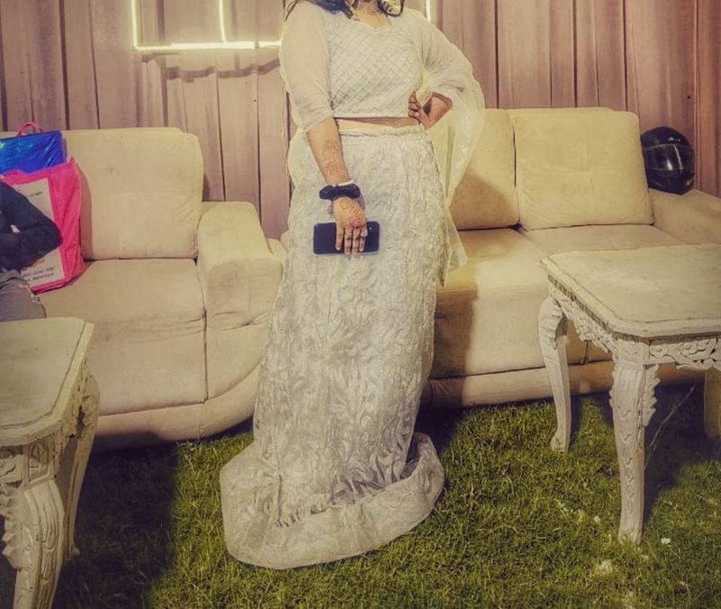 White Lehenga