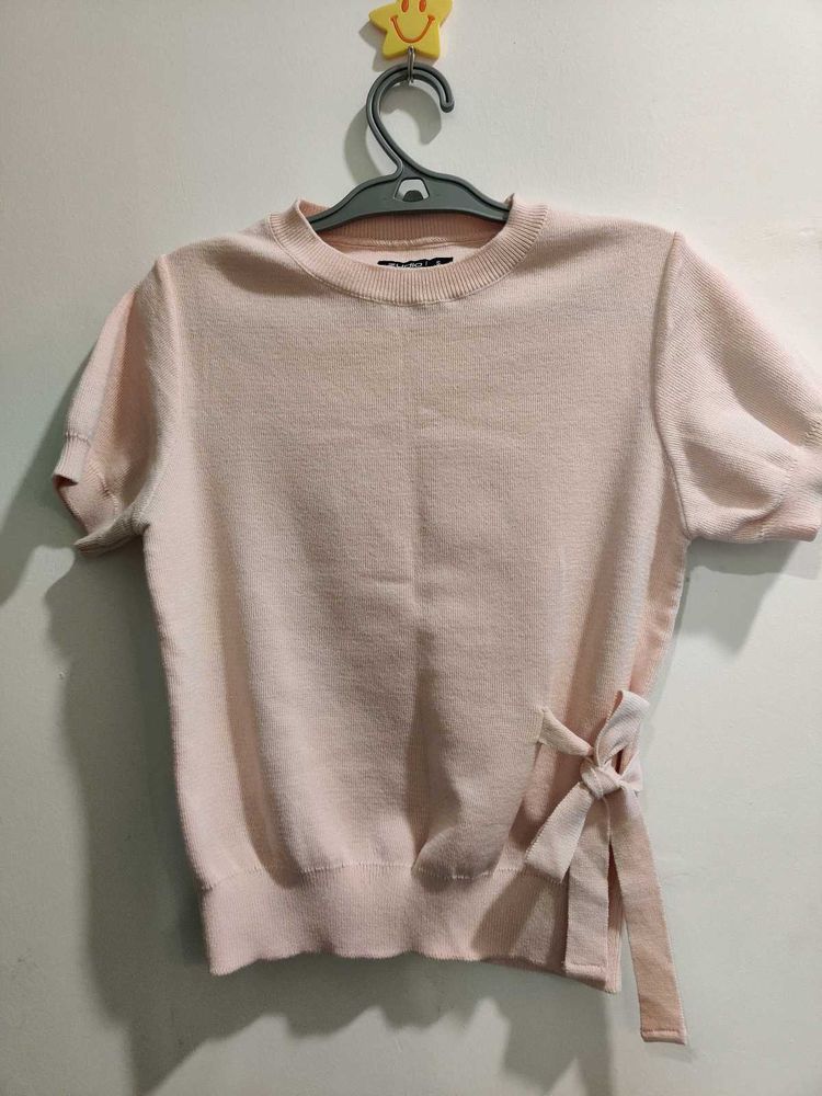 Cute Light Pink Knit Top