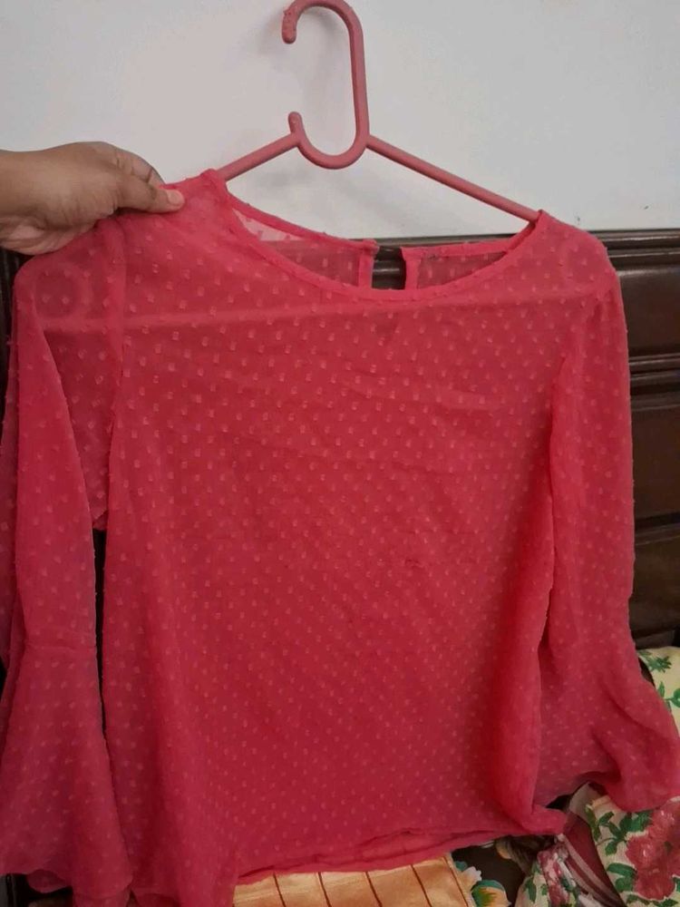 Coral Bell Sleeve Blouse