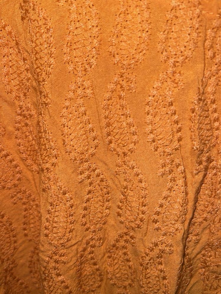 yellow Embroidered Kurta