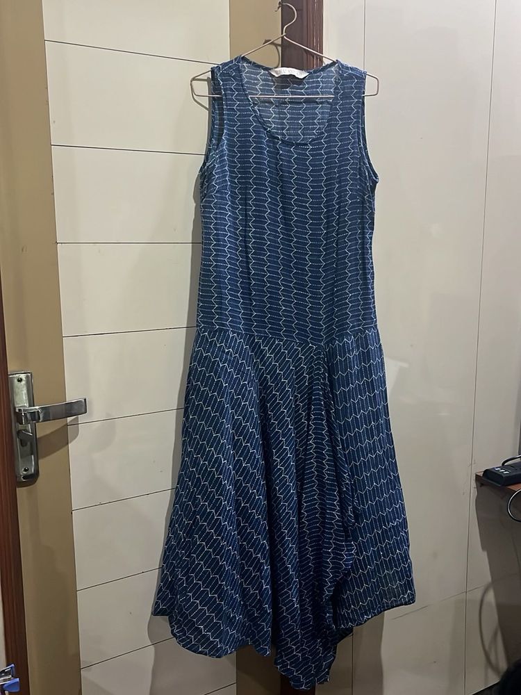 Ritu Kumar Cotton Blue Printed Dress