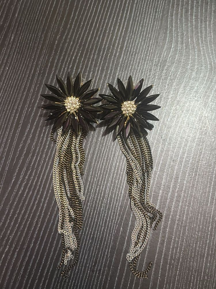 Statement Flower Chain Earrings