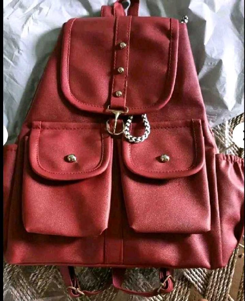 Red Backpack with Pockets