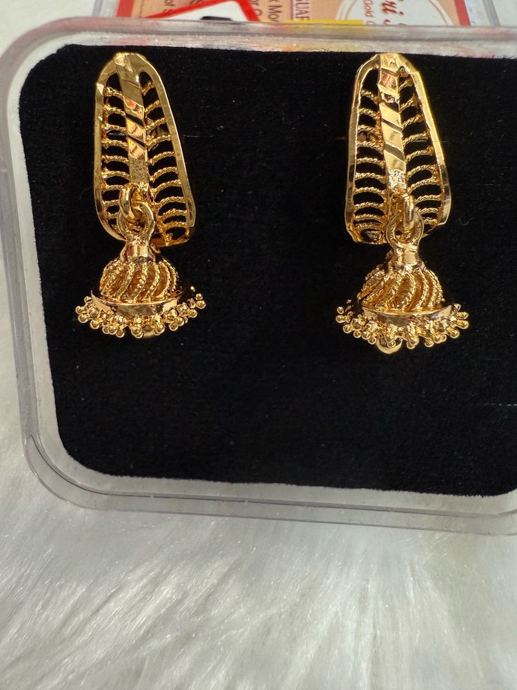 Golden Jhumka Earrings