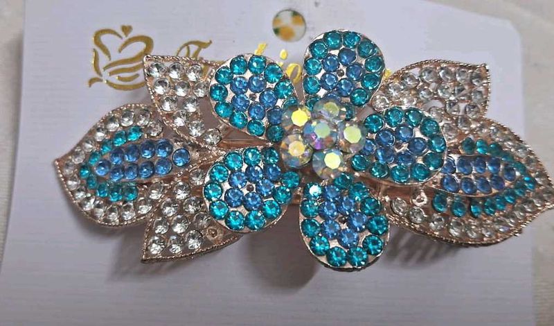 Flower Rhinestone Hair Clip