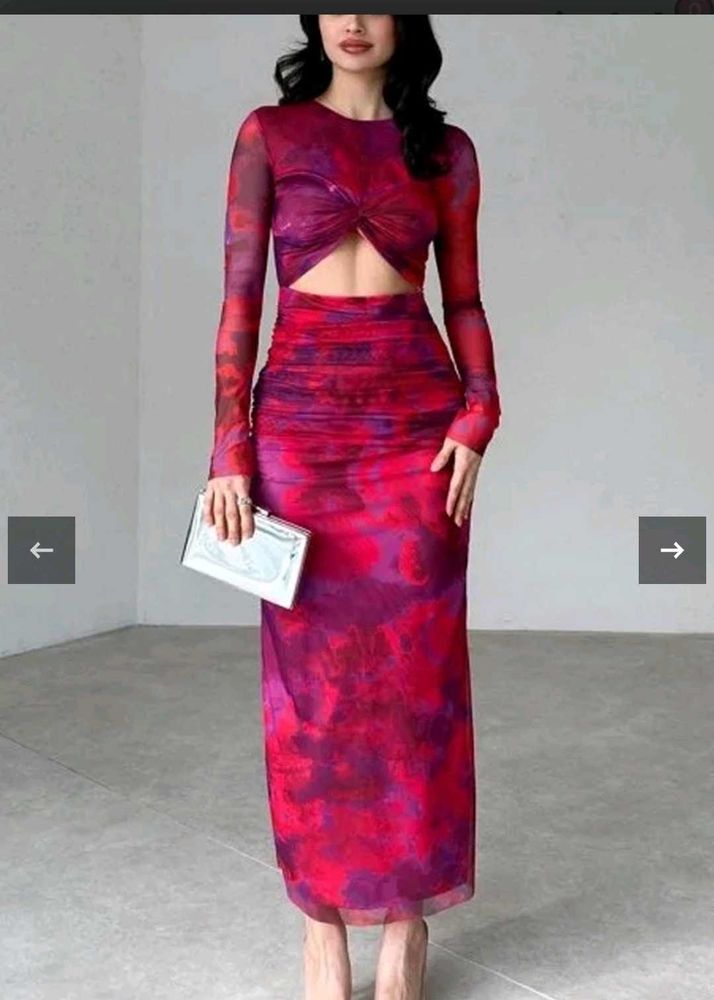 Tie-Dye Cutout Bodycon Dress
