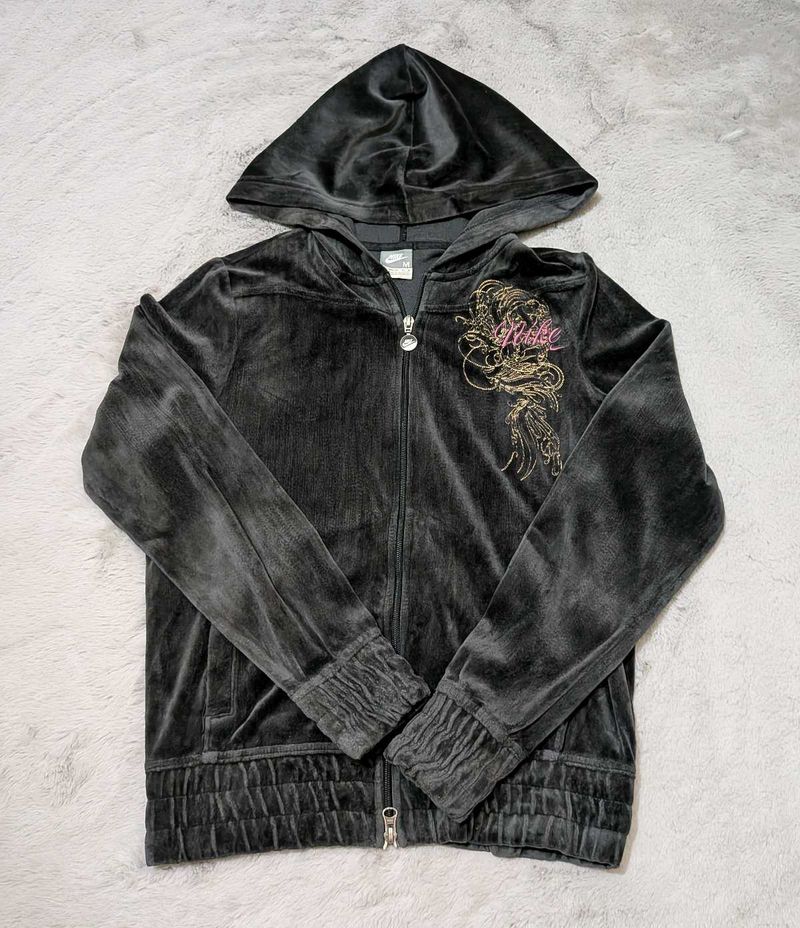 ✨💥Y2K Nike Velvet Hoodie - embroidered logo