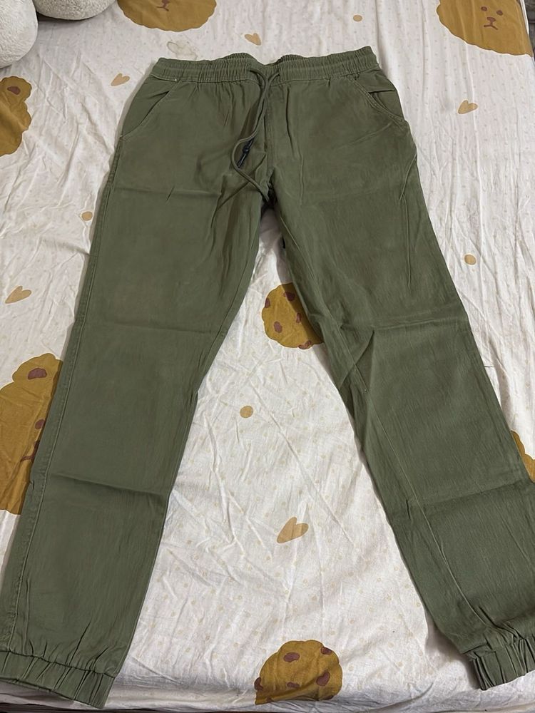 Olive Green Casual Pants