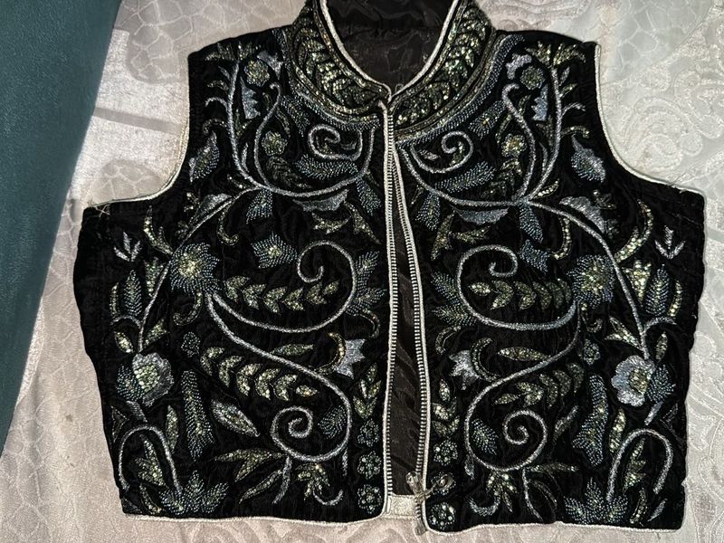 Embellished Velvet Vest