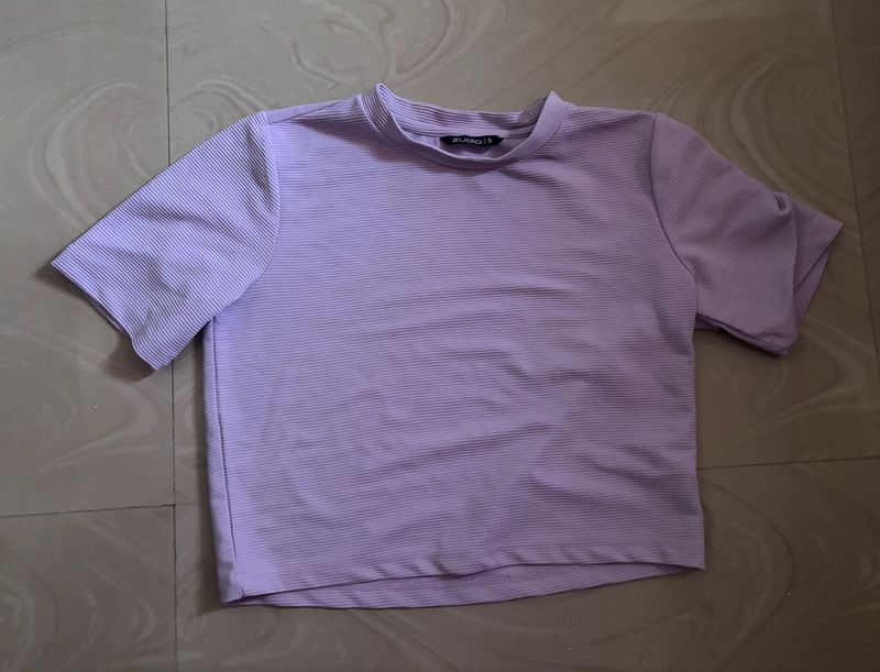 Lavender Ribbed T-Shirt