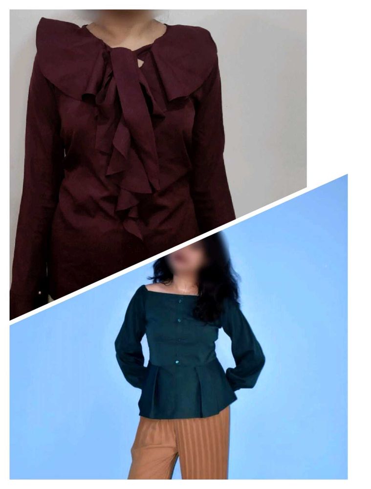 Combo Green &amp; Burgundy Top And Tunics Offer