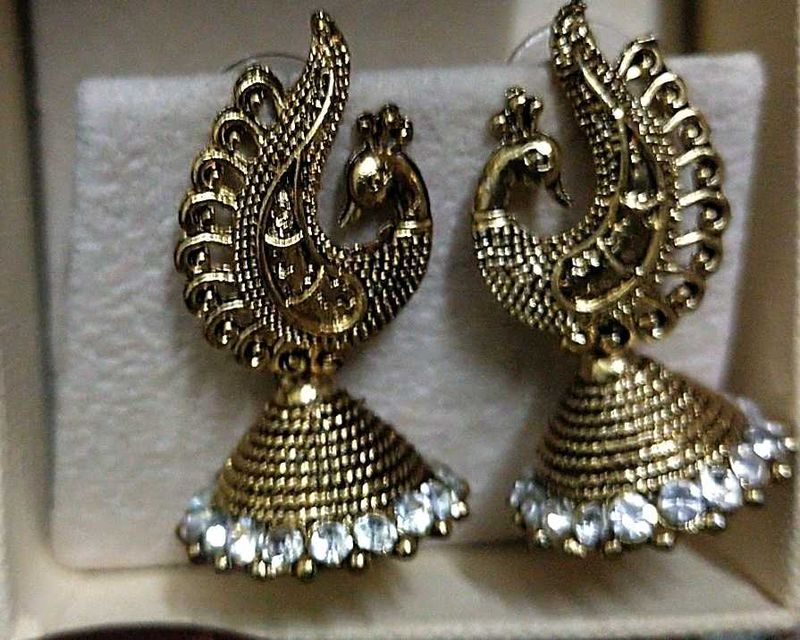 Peacock Jhumka Earrings