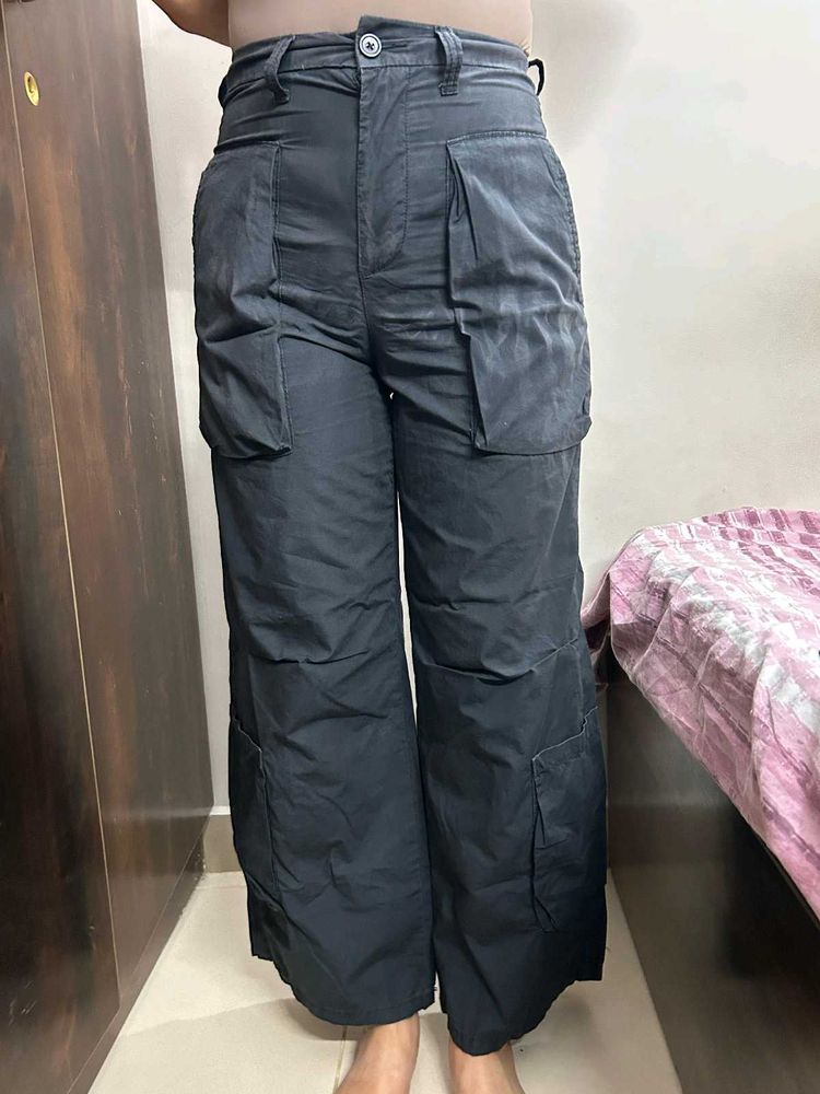 Cargo Style Wide Leg Pants
