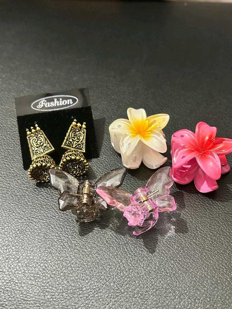 Earrings &amp; Hair Clips Bundle