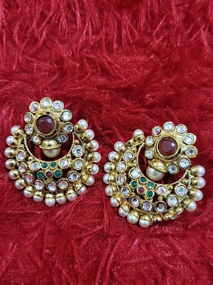 Elegant Stone Studded Earrings