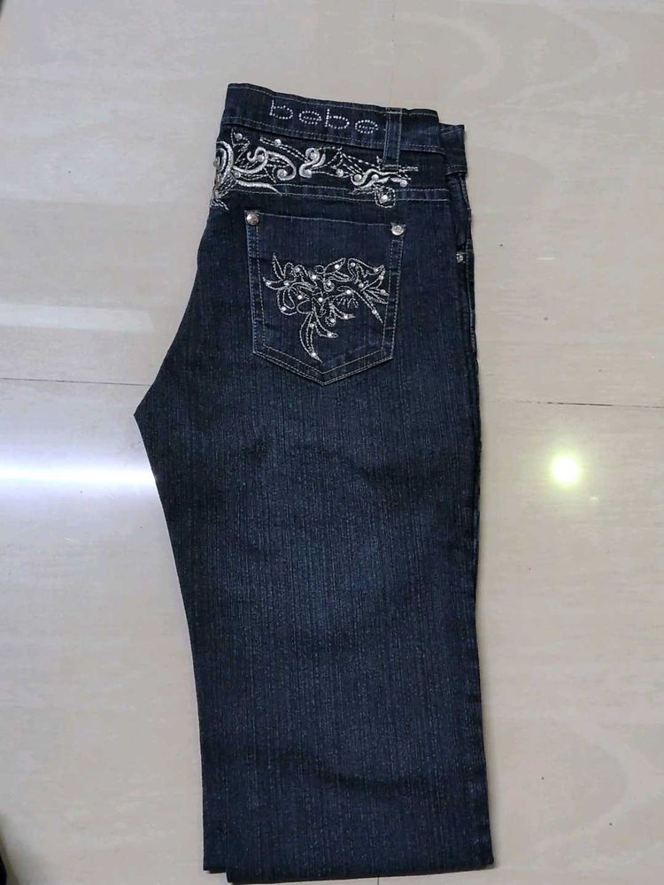 bebe Embellished Denim Jeans