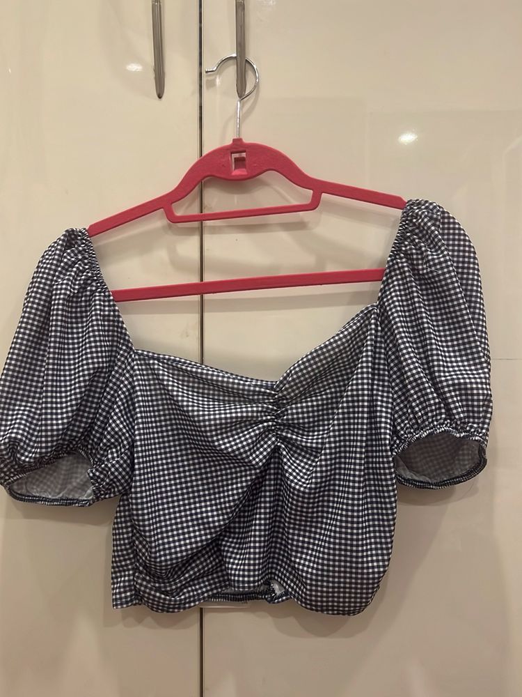 Zara Checks Crop Top