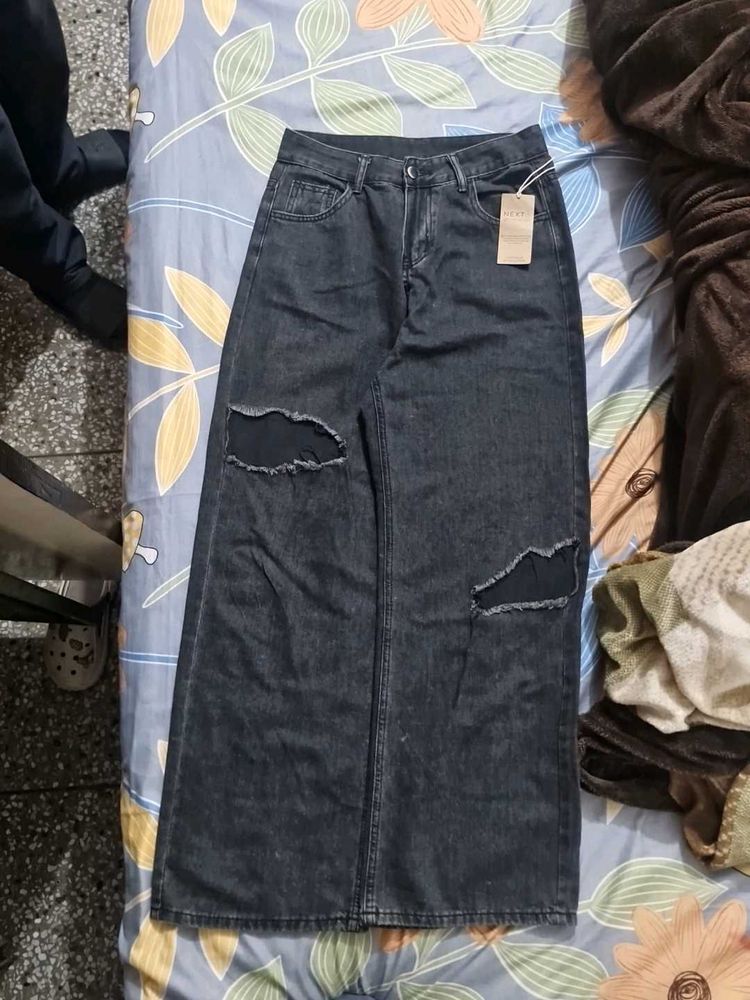 Ripped Wide Leg Jeans