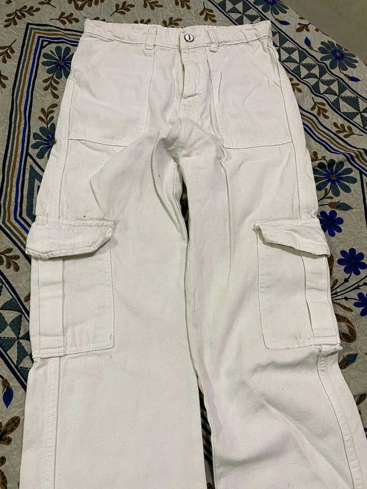 White Denim Cargo For Women