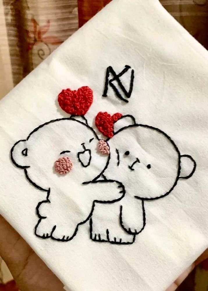 hand embroiderd handkerchief couple special combo